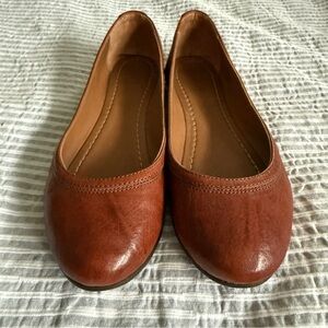 Frye Carson Cognac Leather Ballet Flats 9.5